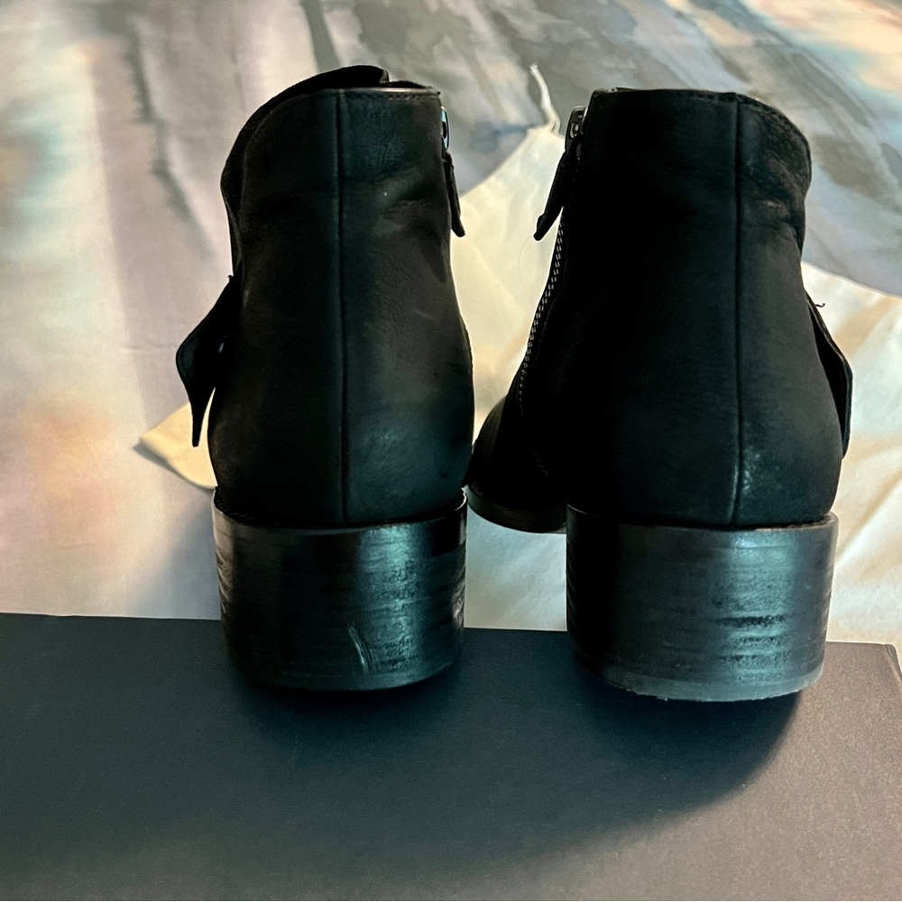 Eileen Fisher Billie Black Nubuck Booties - Size 9.5 - Picture 5 of 8